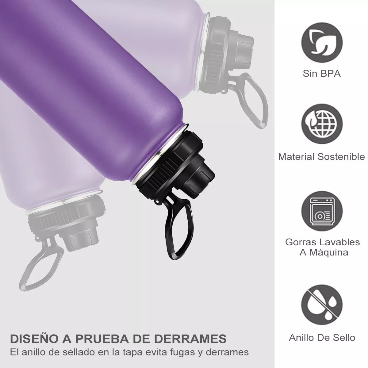 Foto 4 | Termo de Acero Inoxidable 1200 ml Eo Safe Imports Esi-11373 Púrpura