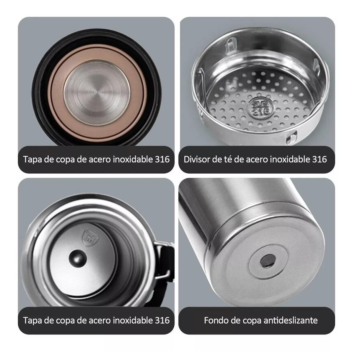 Foto 7 pulgar | Termo de Acero Inoxidable 1000 ml Eo Safe Imports Esi-11367 Plateado