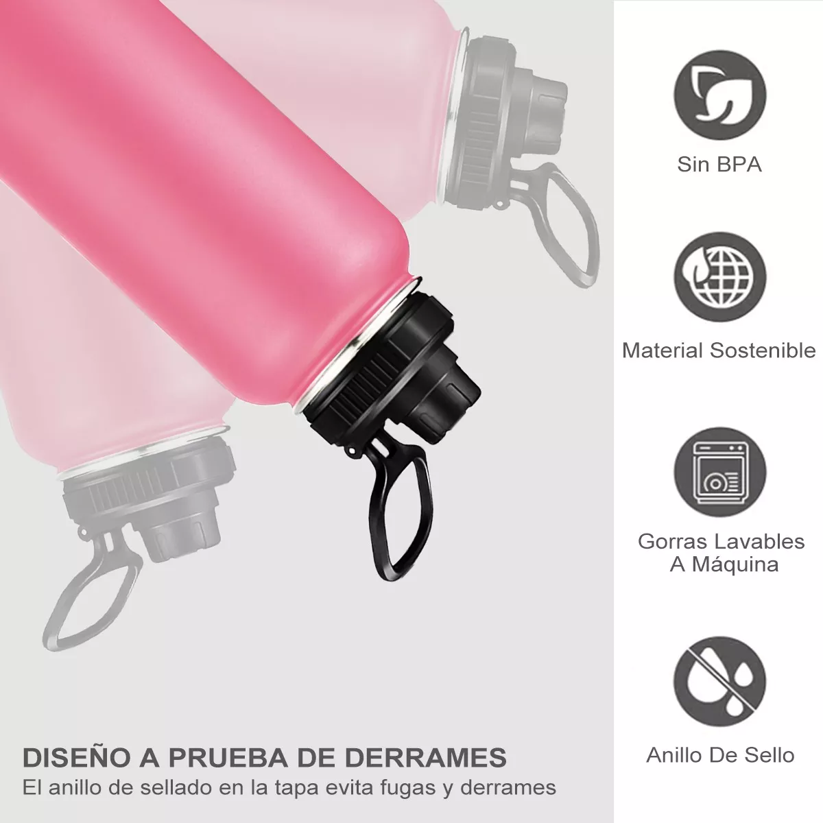 Foto 5 pulgar | Termo de Acero Inoxidable 1200 ml Eo Safe Imports Esi-11369 Rosa