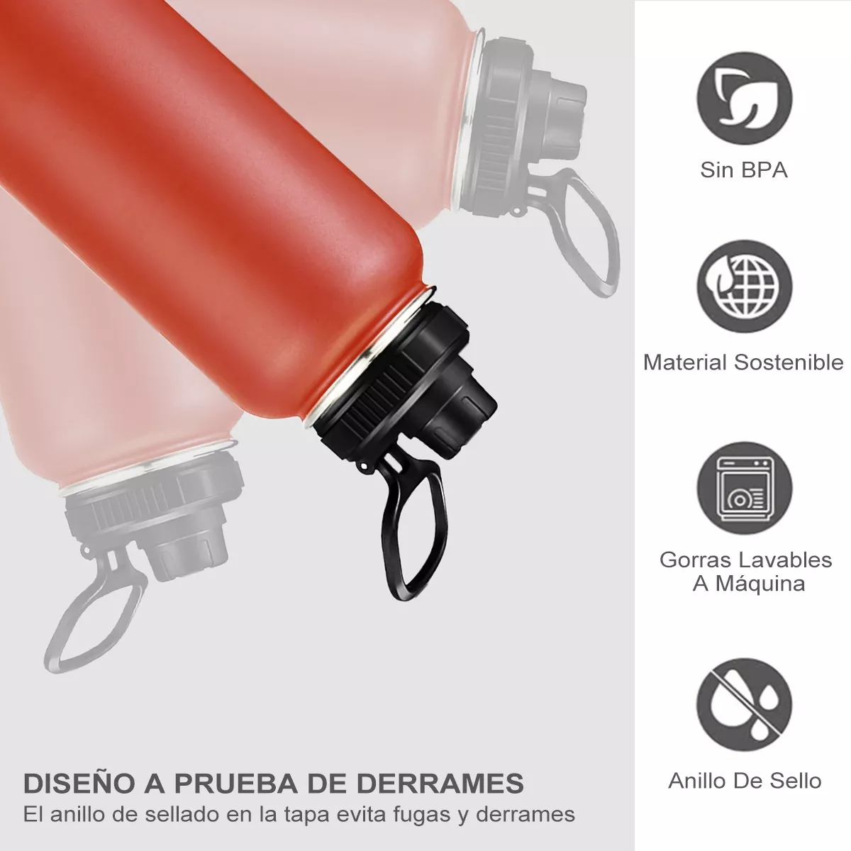 Foto 5 pulgar | Termo de Acero Inoxidable 1200 ml Eo Safe Imports Esi-11371 Rojo