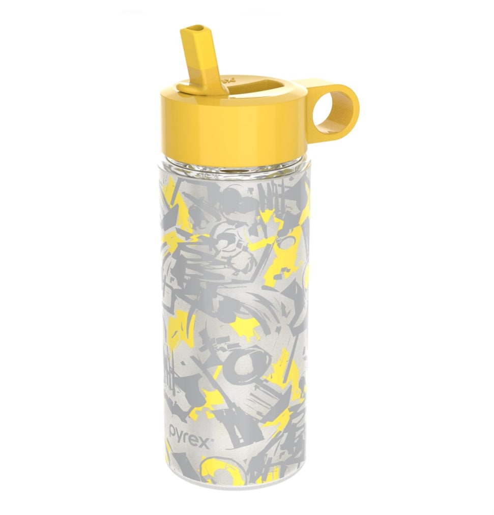 Botella Pyrex Gris con Amarillo $1,567