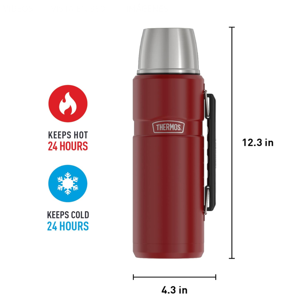 Foto 3 | Botella Thermos Rojo Vino de Bebida Aislada al Vacío