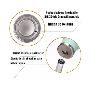 Foto 5 | Portalatas De Cerveza De Acero Inoxidable Vaso Térmico 14oz Azul Claro
