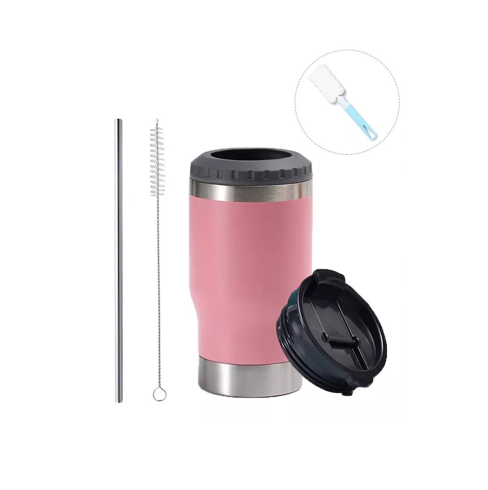 Foto 4 pulgar | Portalatas De Cerveza De Acero Inoxidable Vaso Térmico 14oz Rosa