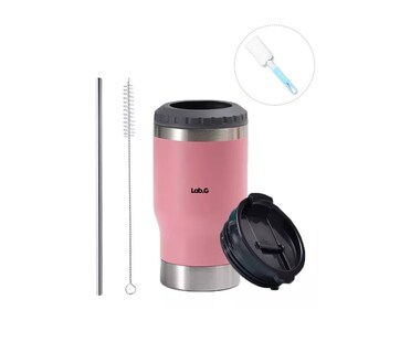 Foto 3 | Portalatas De Cerveza De Acero Inoxidable Vaso Térmico 14oz Rosa