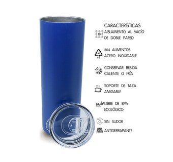 Foto 3 | Vaso Termico 600ml Acero Inoxidable Azul Oscuro
