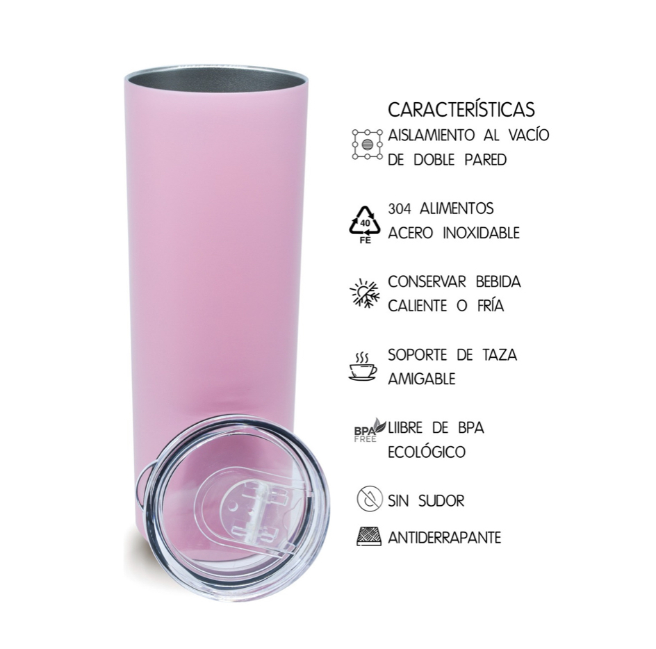 Foto 3 | Vaso Térmico 600ml Acero Inoxidable Rosa