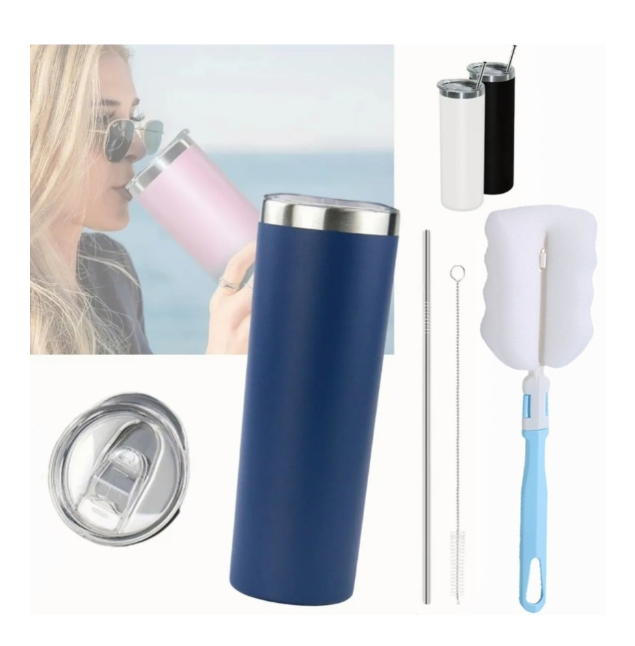 Termo Portátil De Acero Inoxidable 20 Oz Azul