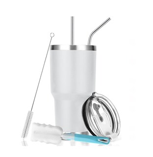 Foto 1 | Termo Blanco de Acero Inoxidable de 30 Oz con Accesorios