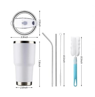Foto 3 | Termo Blanco de Acero Inoxidable de 30 Oz con Accesorios