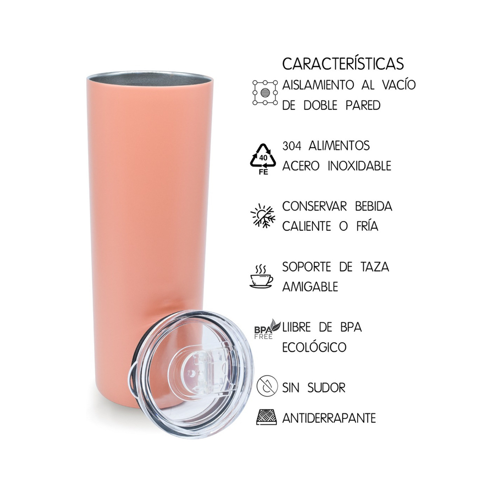 Foto 4 pulgar | Termo Coral de Acero Inoxidable de 600 Ml