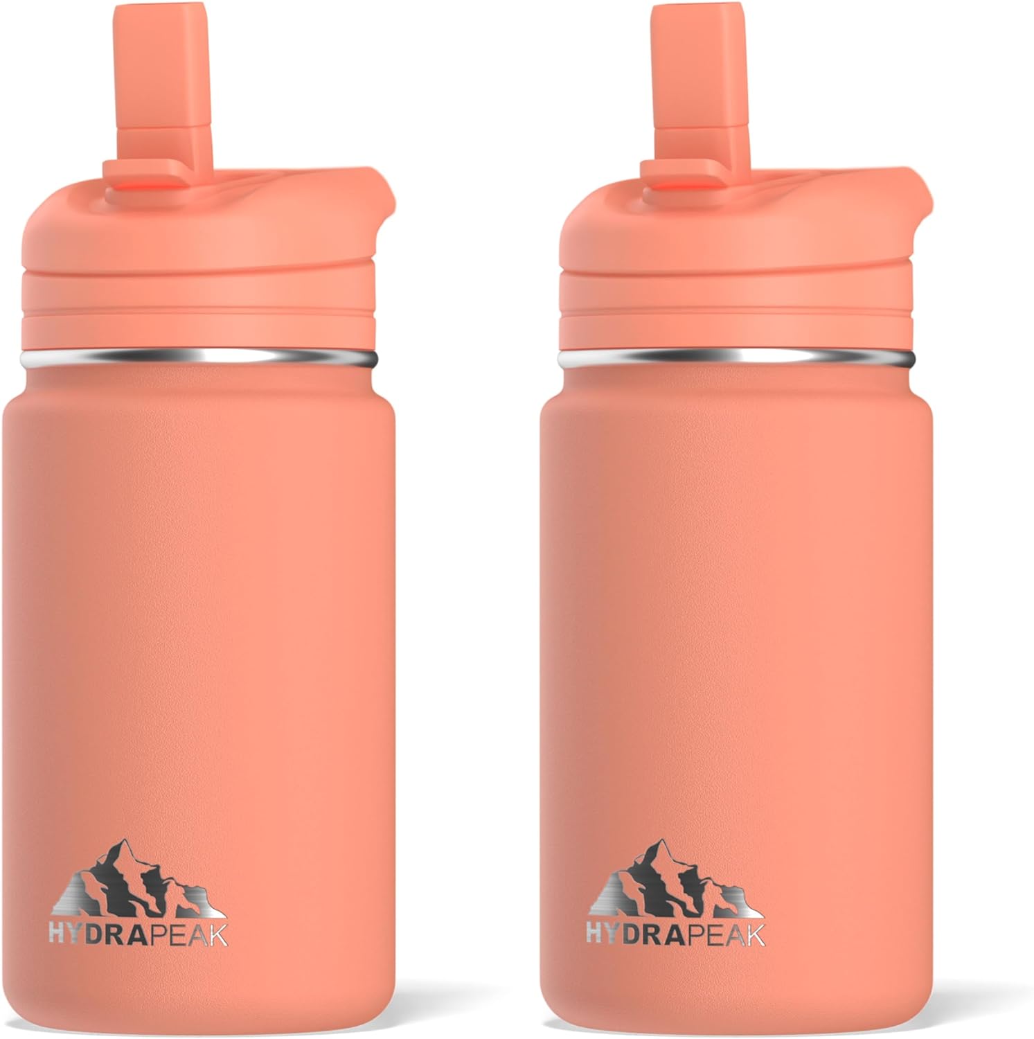 Hydrapeak Mini De 14 Oz Con Aislamiento Y Tapa Con Pajita Peach