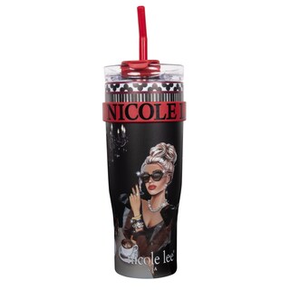 Foto 1 | Termo Marca Nicole Lee Con Popote Y Agarradera Lady In Black