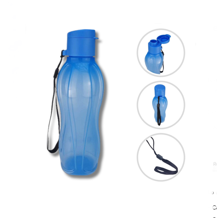 Foto 4 pulgar | Botella Eco Tupperware Azul De 500 Ml