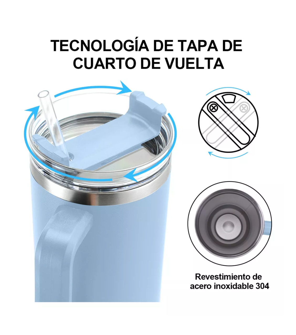 Foto 4 pulgar | Vaso Térmico Lab.G 40oz Acero Inoxidable Azul