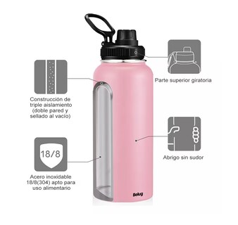 Foto 4 | Termo Belug Rosa de Acero Inoxidable 1 L