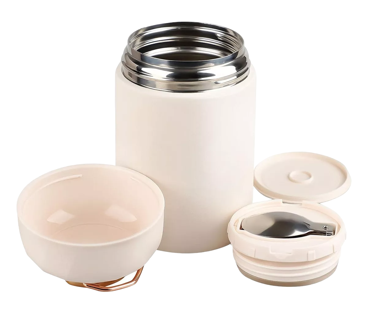 Foto 1 | Termo Portátil Comida Caliente Fría Sopa Acero Inox. 600 Ml Blanco