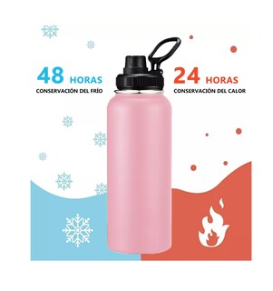 Foto 2 | Termos Taza Acero Inoxidable 1 Litro Botella Fría/caliente Rosa