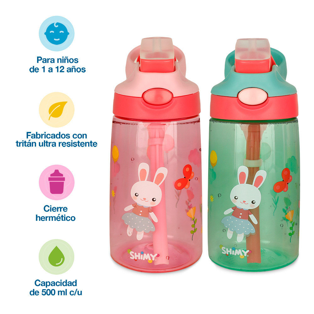 Foto 3 pulgar | Termos Para Agua Shimy 83624-pi 2 Piezas 500 ml