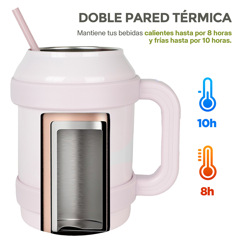 Foto 4 pulgar | Termo De Acero Inoxidable Doble Pared Vaso Termico 1.5 L, Hikeo, Rosa, 83612-pu