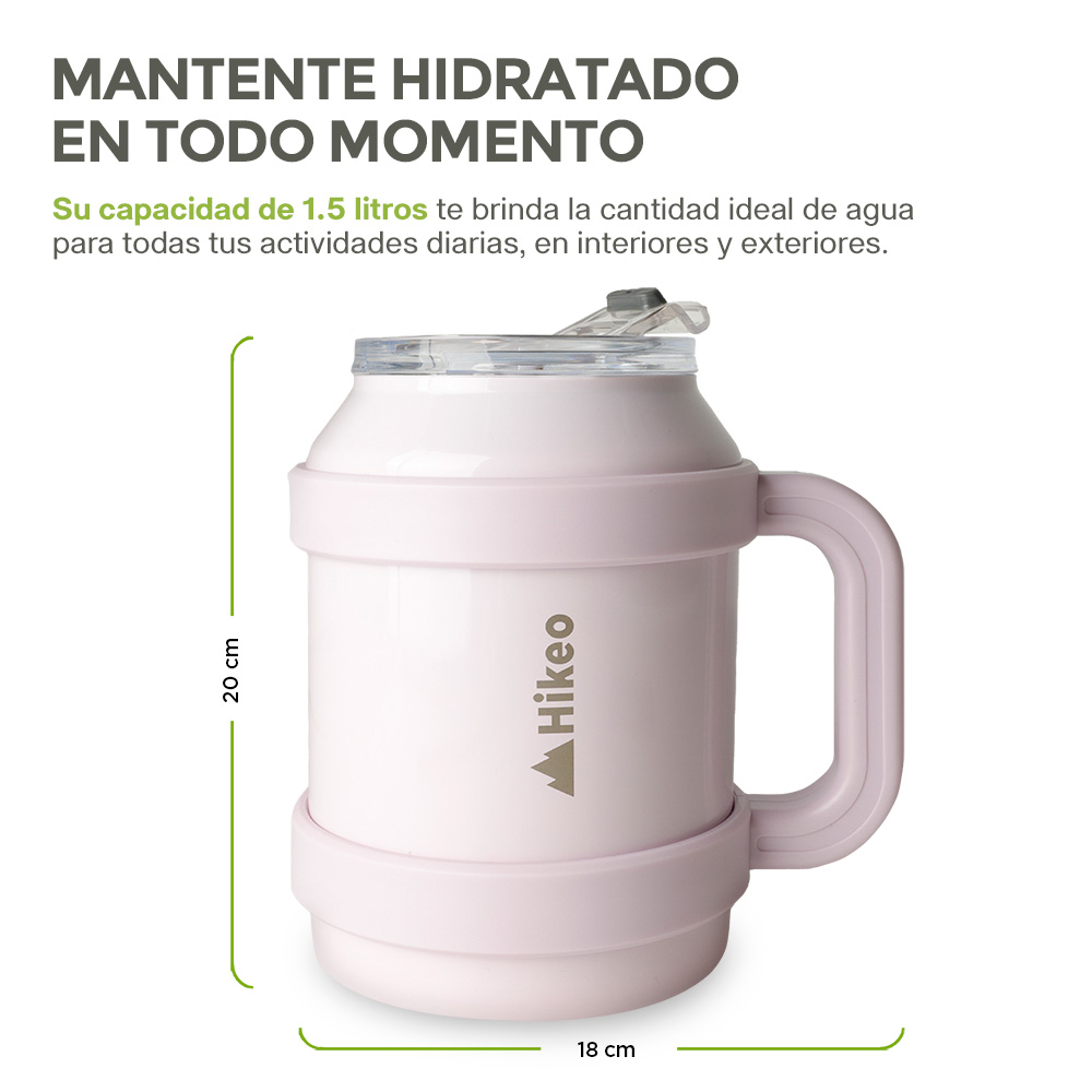 Foto 7 | Termo De Acero Inoxidable Doble Pared Vaso Termico 1.5 L, Hikeo, Rosa, 83612-pu