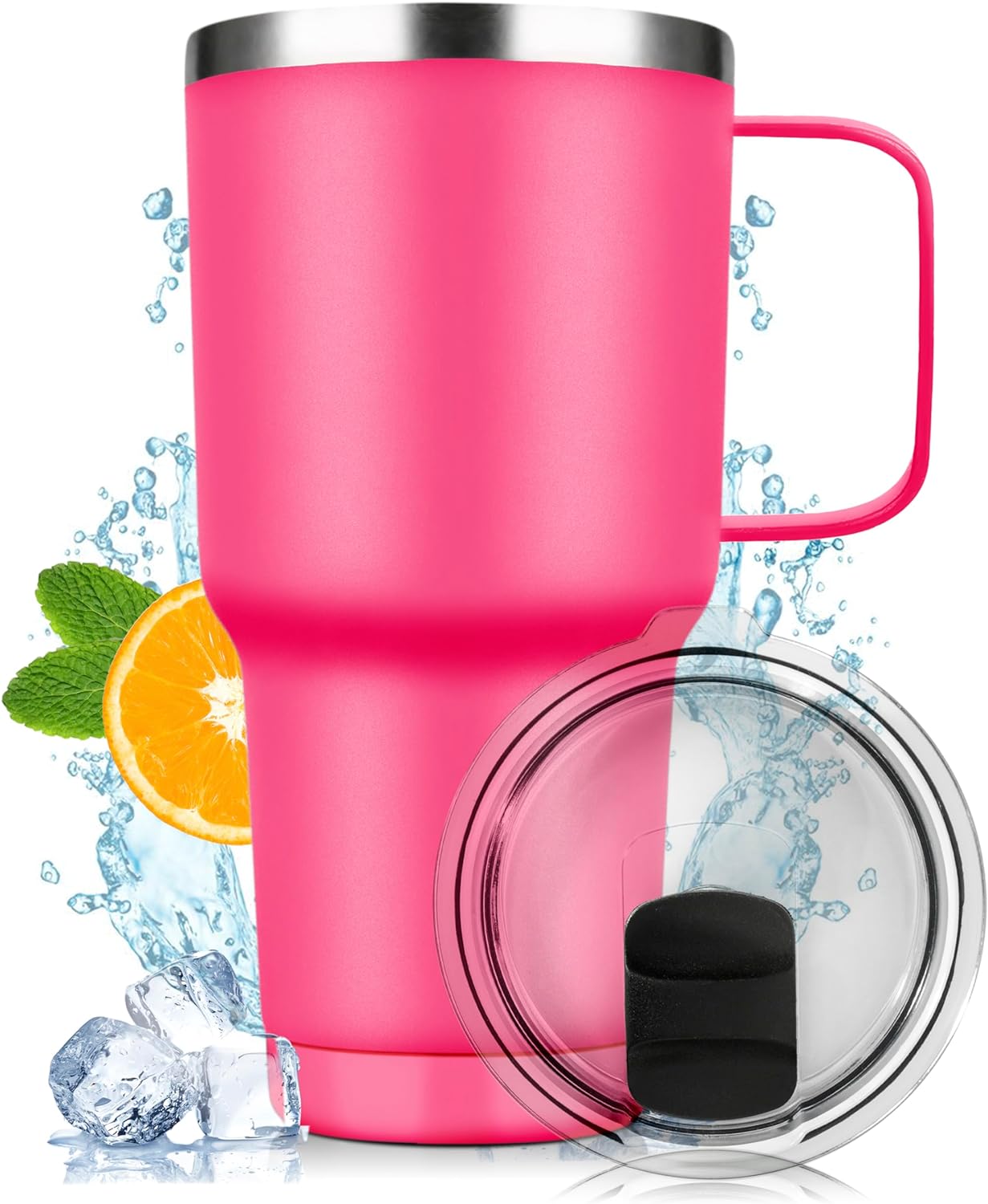 Termo De Acero Inoxidable Tipo Yeti 30 Oz Para Bebidas Frias O Calientes Aislamiento De Doble Pared (rosa )