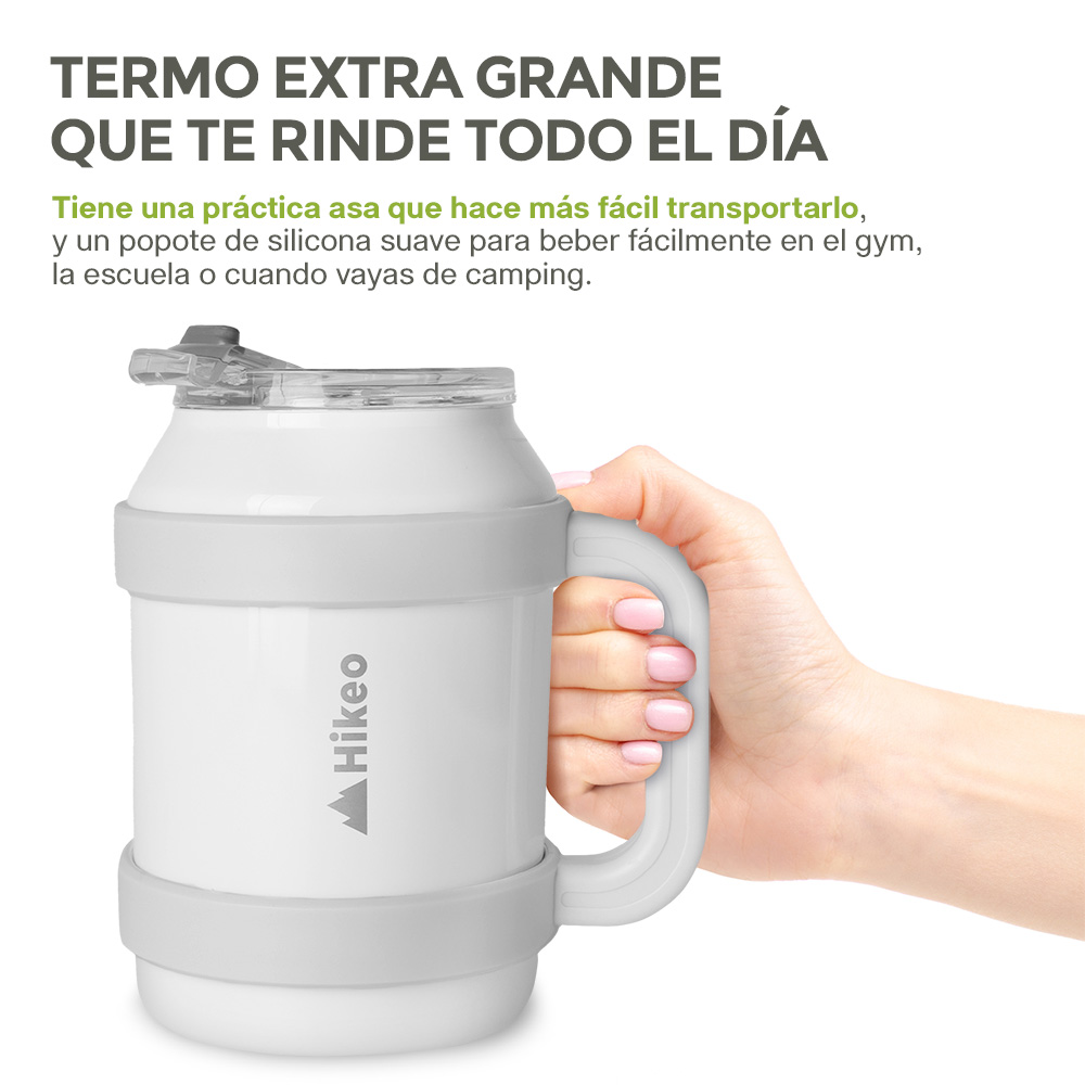 Foto 6 pulgar | Termo De Acero Inoxidable Doble Pared Vaso Termico 1.5 L, Hikeo, Blanco, 83612-wh