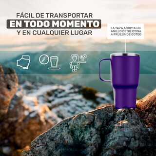 Foto 7 | Termo De Acero Inoxidable Tipo Yeti 30 Oz Para Bebidas Frias O Calientes Aislamiento De Doble Pared (morado)