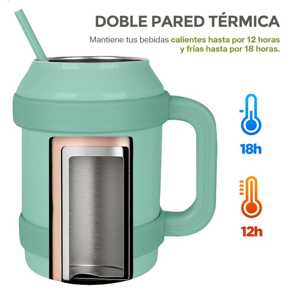 Foto 4 pulgar | Termo De Acero Inoxidable Doble Pared Vaso Termico 1.5 L, Hikeo, Verde, 83612-gr