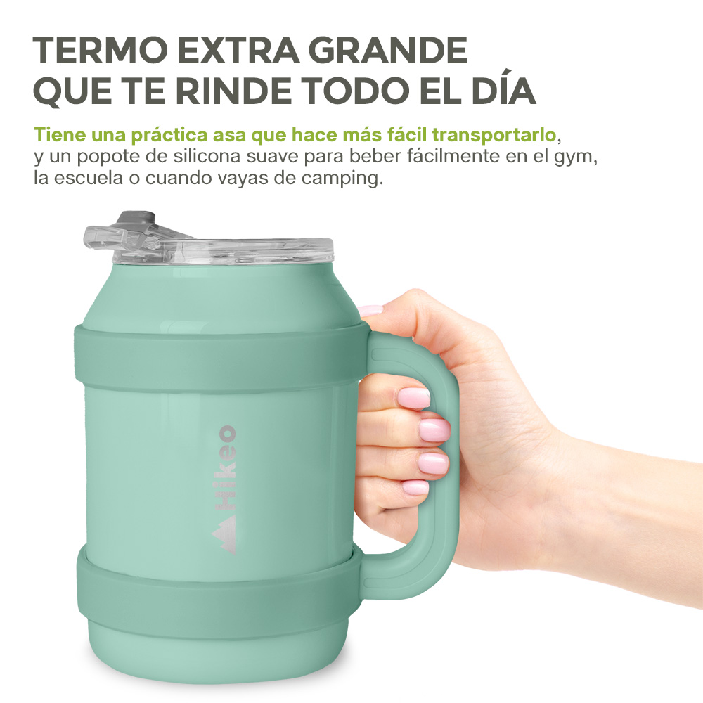 Foto 6 pulgar | Termo De Acero Inoxidable Doble Pared Vaso Termico 1.5 L, Hikeo, Verde, 83612-gr