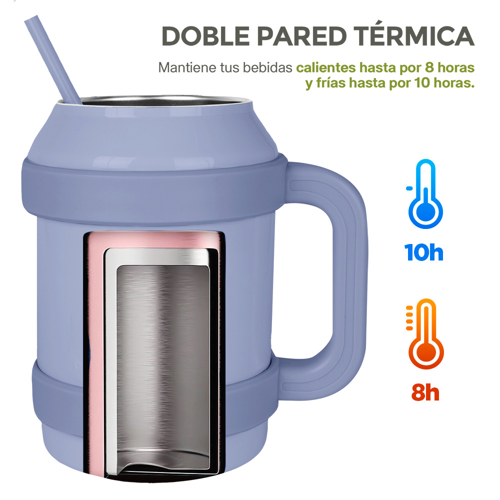 Foto 4 pulgar | Termo De Acero Inoxidable Doble Pared Vaso Termico 1.5 L, Hikeo, Azul, 83612-bu