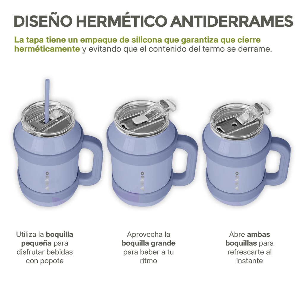 Foto 4 | Termo De Acero Inoxidable Doble Pared Vaso Termico 1.5 L, Hikeo, Azul, 83612-bu