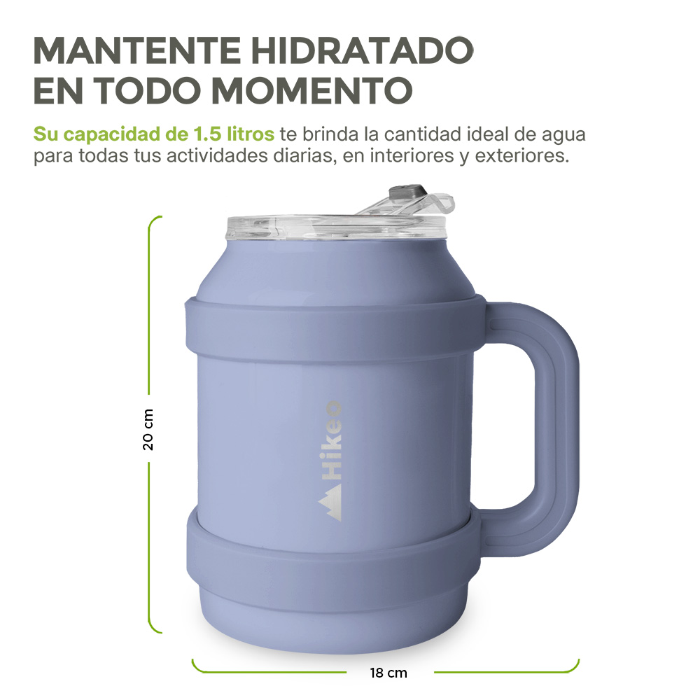 Foto 7 | Termo De Acero Inoxidable Doble Pared Vaso Termico 1.5 L, Hikeo, Azul, 83612-bu