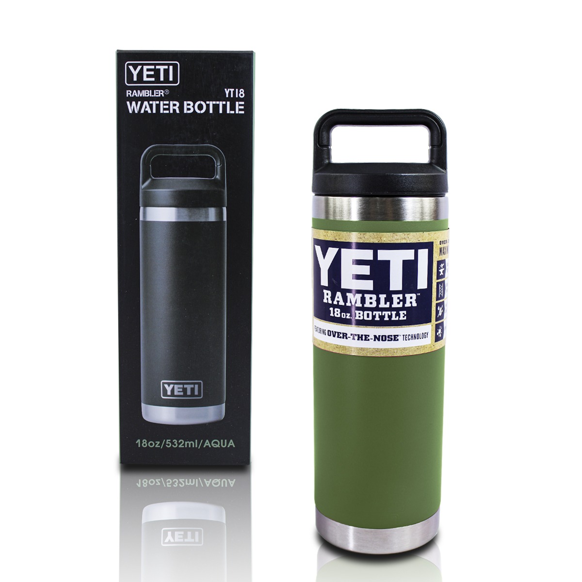 Yeti Botella Termica De Acero Inoxidable 18onz Con Tapa Chug Cap Color Verde