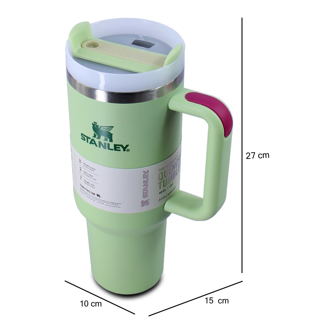Foto 3 | Vaso Térmico Stanly de Acero Inoxidable 40oz con Popote Verde