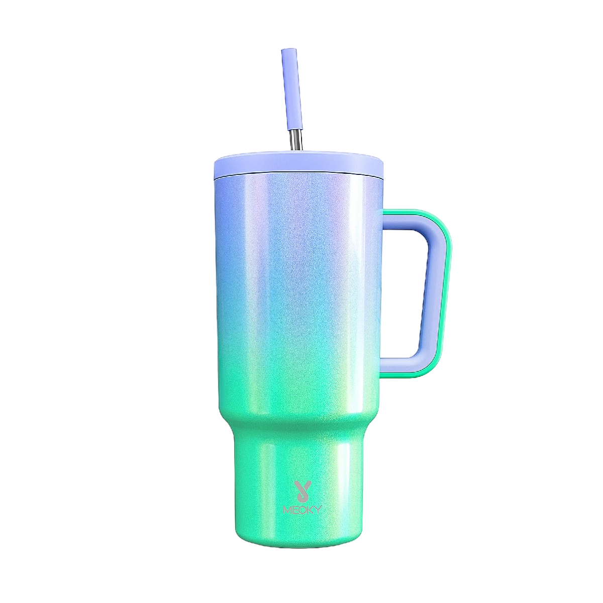 Taza De Viaje Belug de Acero Inoxidable 40 oz Verde Morado