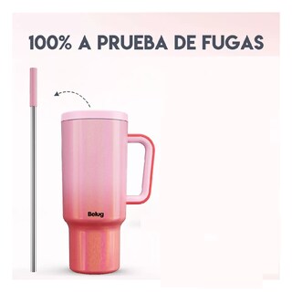Foto 3 | Taza De Viaje De Acero Inoxidable 40oz Rojo Rosa Belug