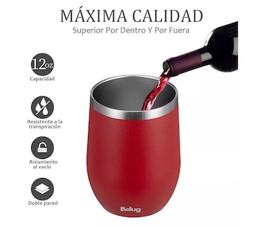 Foto 3 | Vaso Térmico Belug Rojo 12 Oz Acero Inoxidable