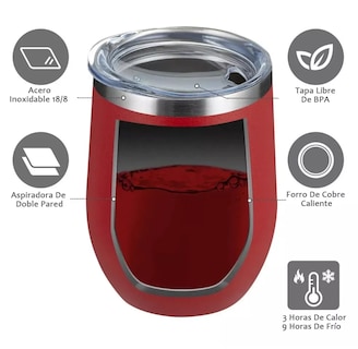 Foto 4 | Vaso Térmico Belug Rojo 12 Oz Acero Inoxidable