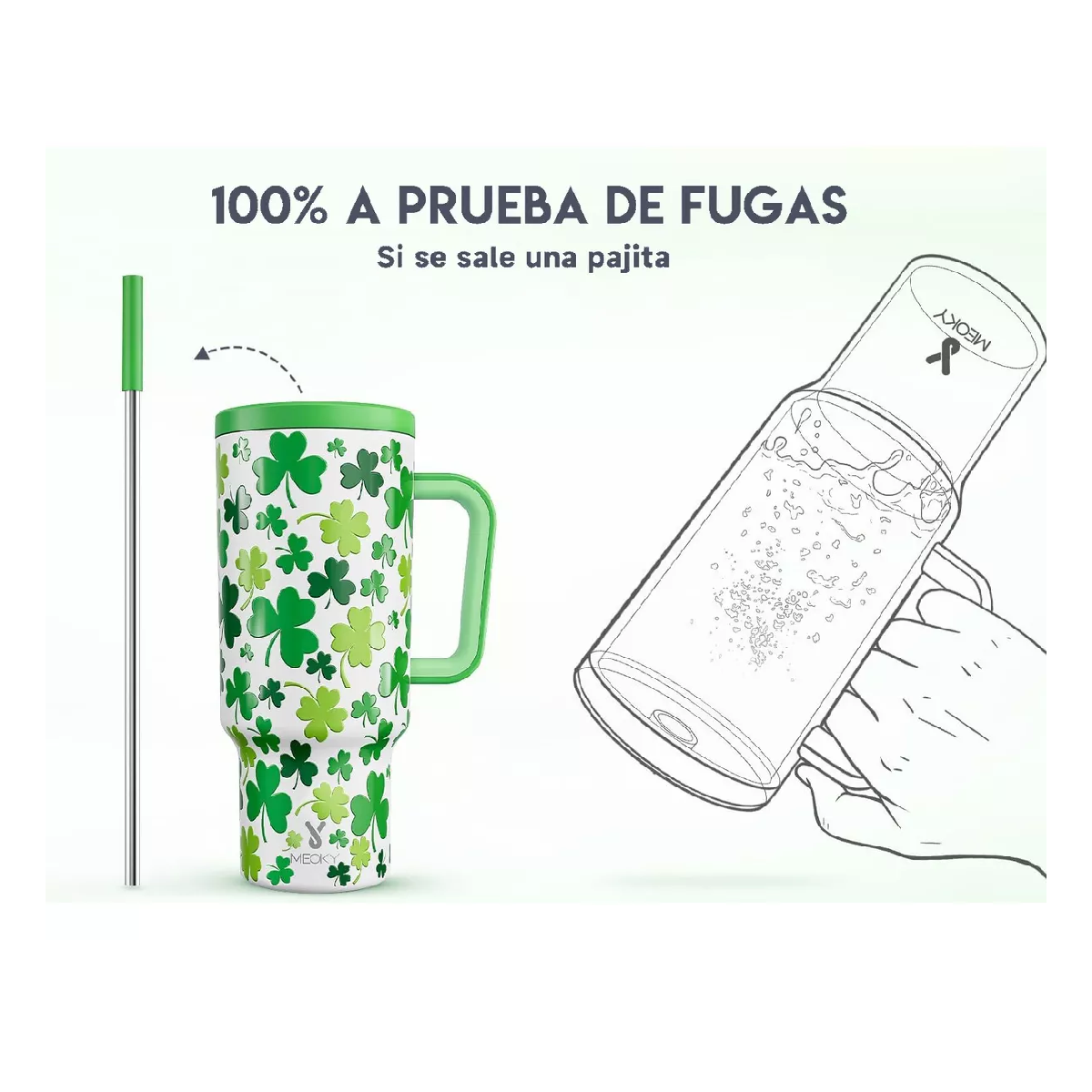 Foto 4 pulgar | Vaso Térmico Acero Inoxidable Calor/frío Dos Picos 40oz Verde