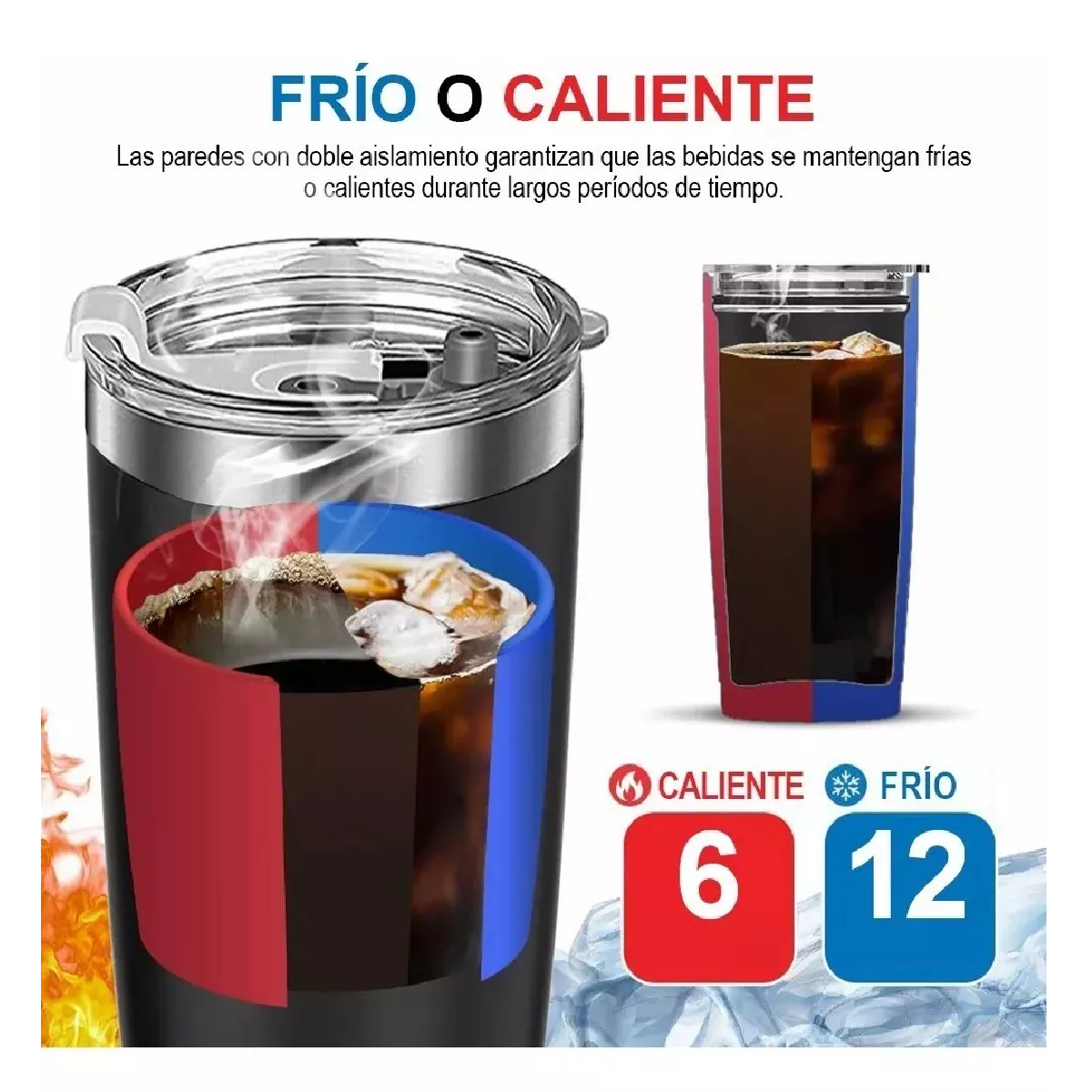 Foto 4 pulgar | Vasos Térmicos Belug Negros de Acero Inoxidable con Popote y Cepillo 20 Oz 3 Unidades