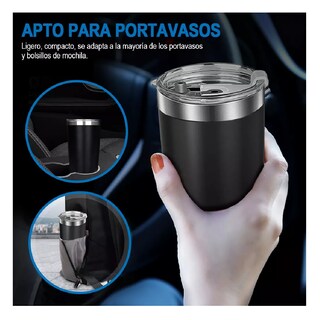 Foto 4 | Vasos Térmicos Belug Negros de Acero Inoxidable con Popote y Cepillo 20 Oz 3 Unidades