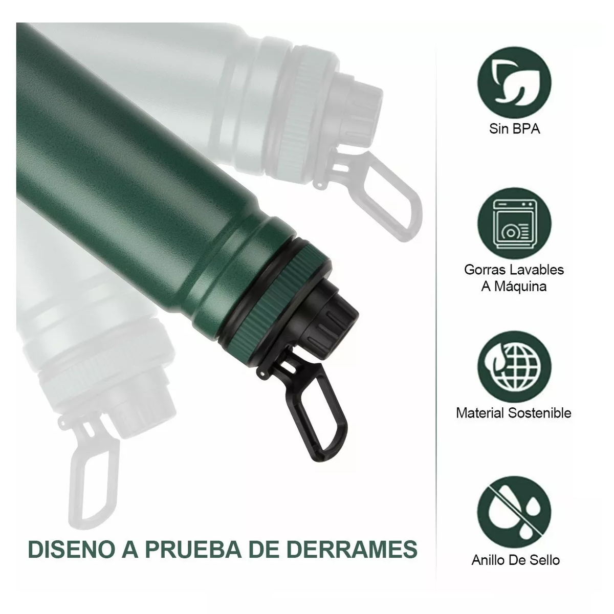 Foto 3 | Termo de Acero Inoxidable Lab.G Verde 750 ml