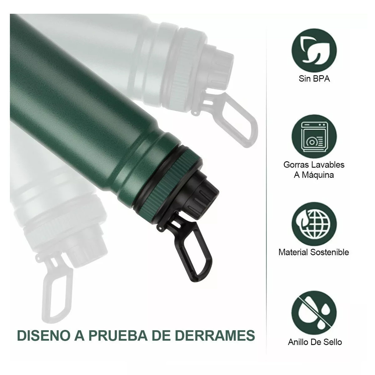 Foto 4 pulgar | Termo de Acero Inoxidable Belug 750ml Verde