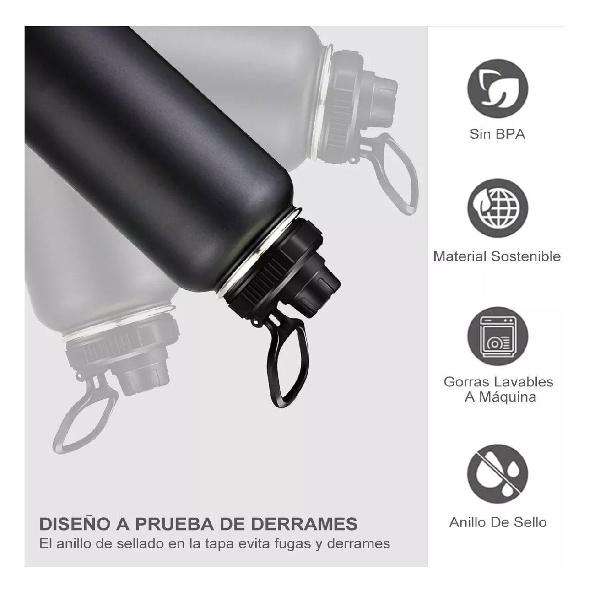 Foto 4 pulgar | Termo de Acero Inoxidable Belug 32 Oz Negro