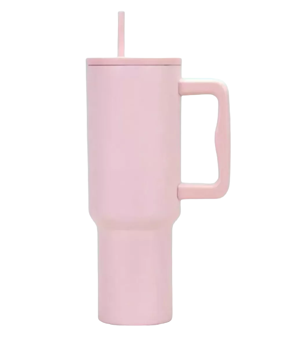 Vaso Térmico Portátil De Acero Inoxidable 40oz Con Calor/frío Rosa Claro