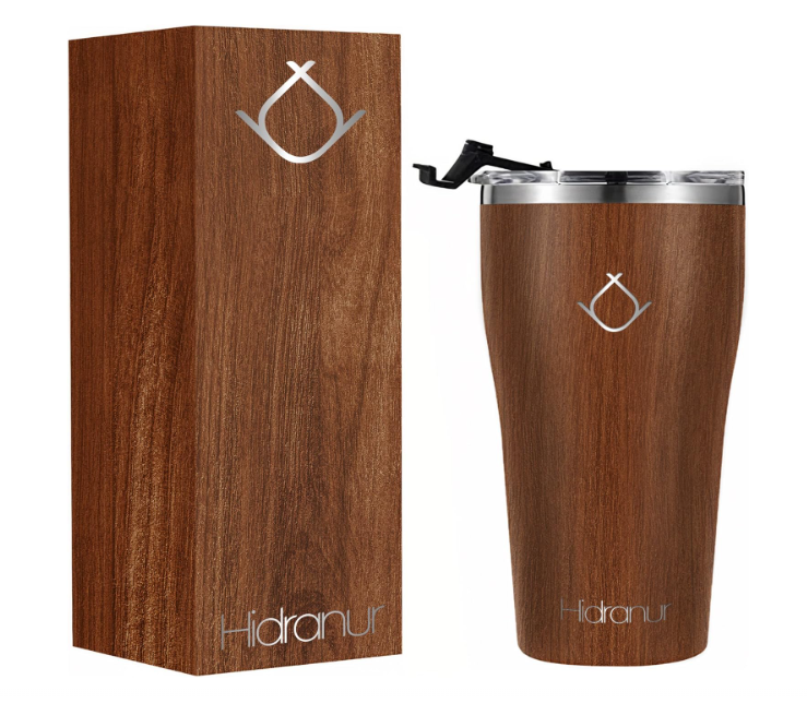 Foto 2 pulgar | Termo De Acero Inoxidable Doble Aislamiento Térmico Madera 30 Oz (887.206 Ml) Hidranur
