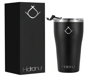 Foto 1 | Termo De Acero Inoxidable Doble Aislamiento Térmico Negro 20 Oz (591.471 Ml) Hidranur