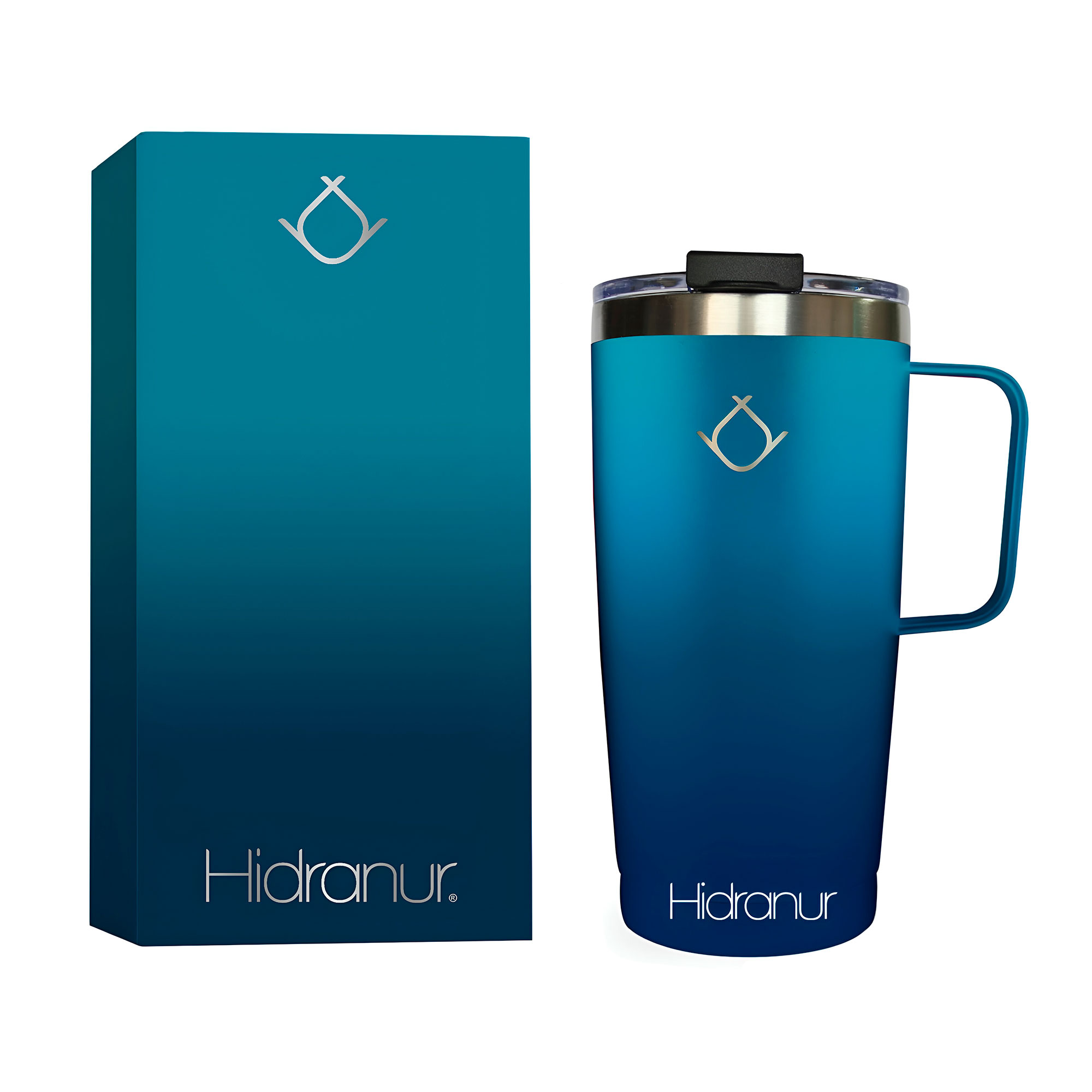 Termo De Acero Inoxidable Con Doble Aislamiento Térmico Verde 20 Oz (591.471 Ml) Hidranur
