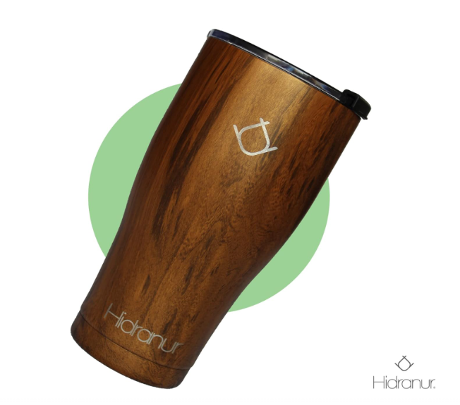 Foto 2 | Termo De Acero Inoxidable Doble Aislamiento Térmico Madera 20 Oz (591.471 Ml) Hidranur